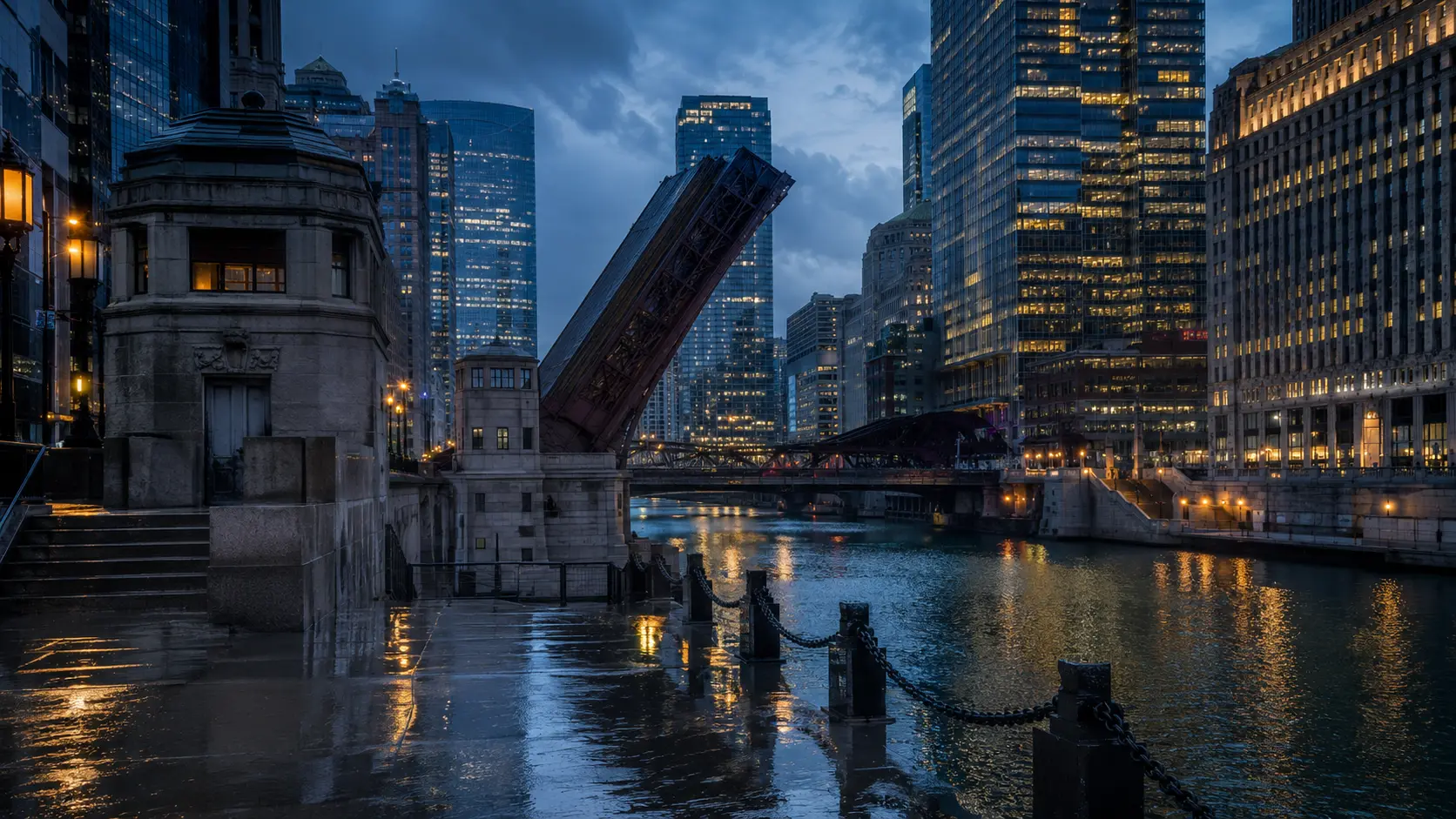 Conceptual after-rain atmosphere for the Chicago chapter